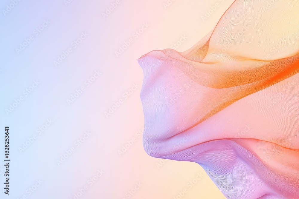 Poster abstract design featuring intricate interplay of lines and dots set against soft gradient background