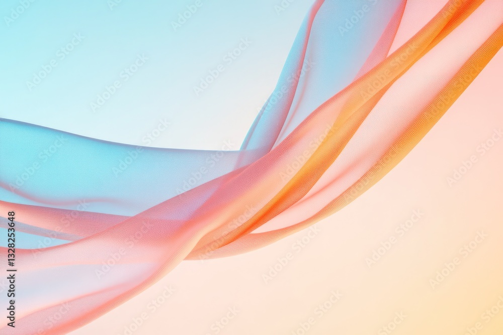Poster abstract design featuring intricate interplay of lines and dots set against soft gradient background