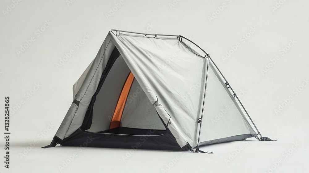 Poster foldable tent prototype designed for backpacking, featuring quick-setup technology and weather-resis