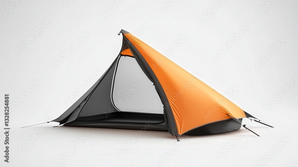Poster foldable tent prototype designed for backpacking, featuring quick-setup technology and weather-resis