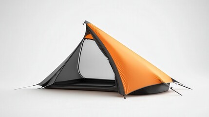 foldable tent prototype designed for backpacking, featuring quick-setup technology and weather-resistant fabric.