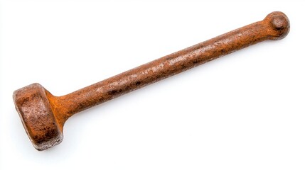 Rusty Metal Mallet on White Background