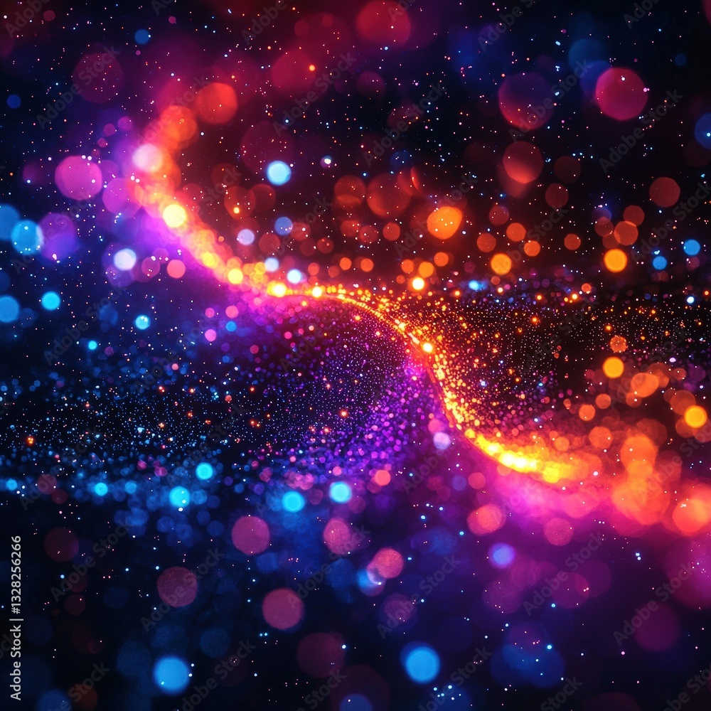 Poster vibrant and colorful bokeh background blurring lights creating a dreamy and artistic atmosphere