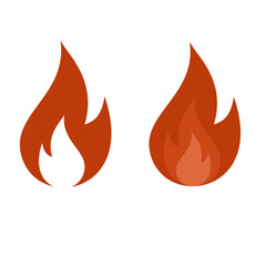 Fire icon, symbol, illustration for design template