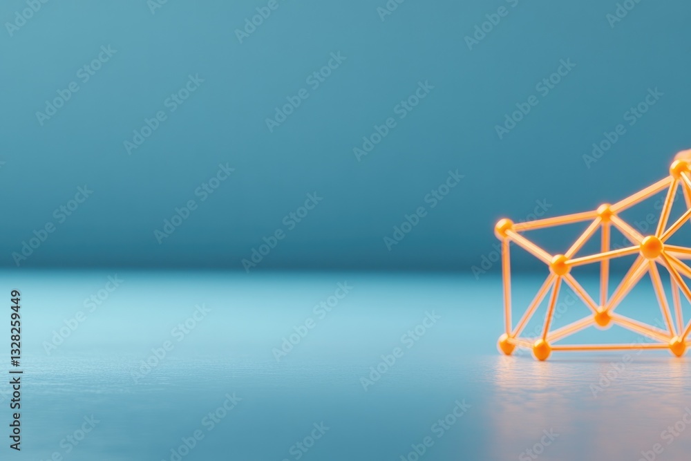 Poster close-up image of interconnected digital nodes symbolizing blockchain technology in finance with amp