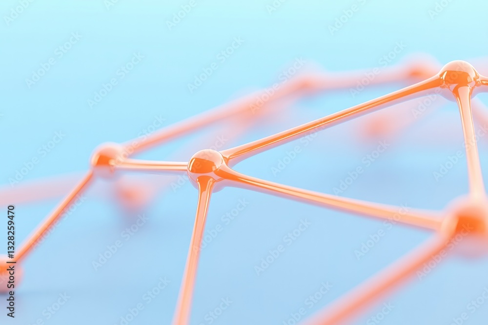 Poster close-up image of interconnected digital nodes symbolizing blockchain technology in finance with amp