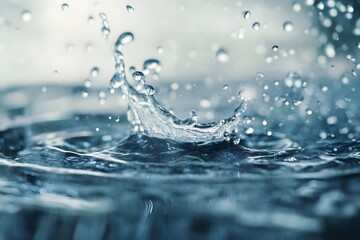 Water drop splash illustration, create a lively and moving background
