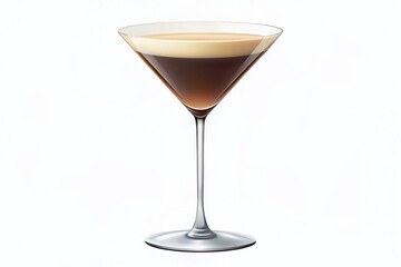 Pastel Espresso Martini Cocktail Silhouette - Minimalist 2D Vector Illustration