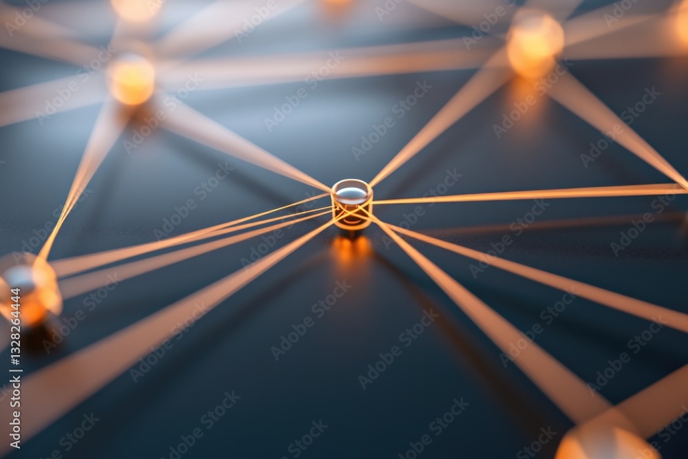 Poster close-up photo of digital ledger visualizing blockchain technology in finance with ample copy space