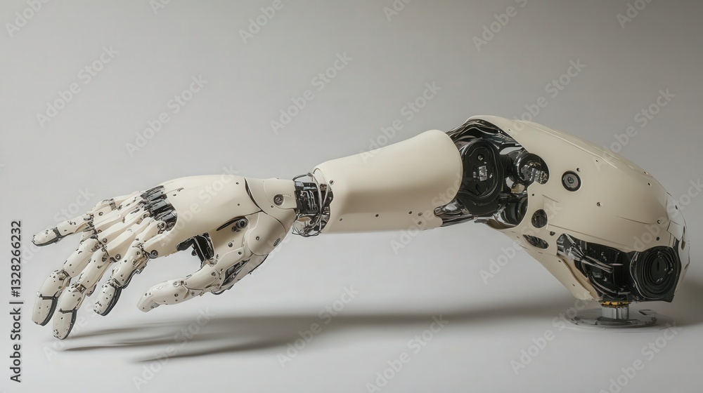 Aufkleber robotic arm prototype designed for precise, delicate tasks, such as working with fragile materials.