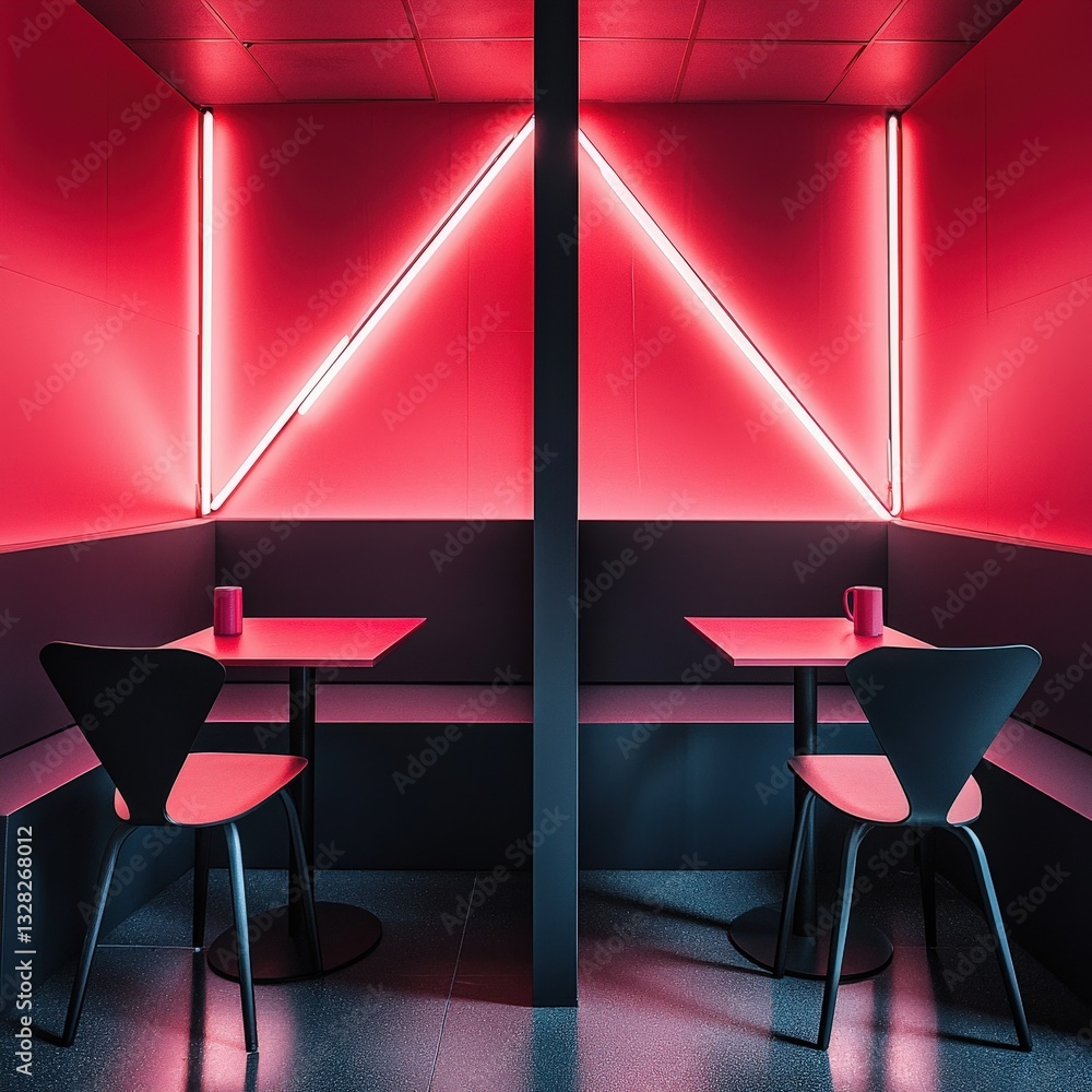Poster intimate red light casting a warm glow in a cozy room creating a relaxing and inviting atmosphere