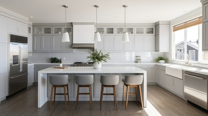 spacious new home kitchen