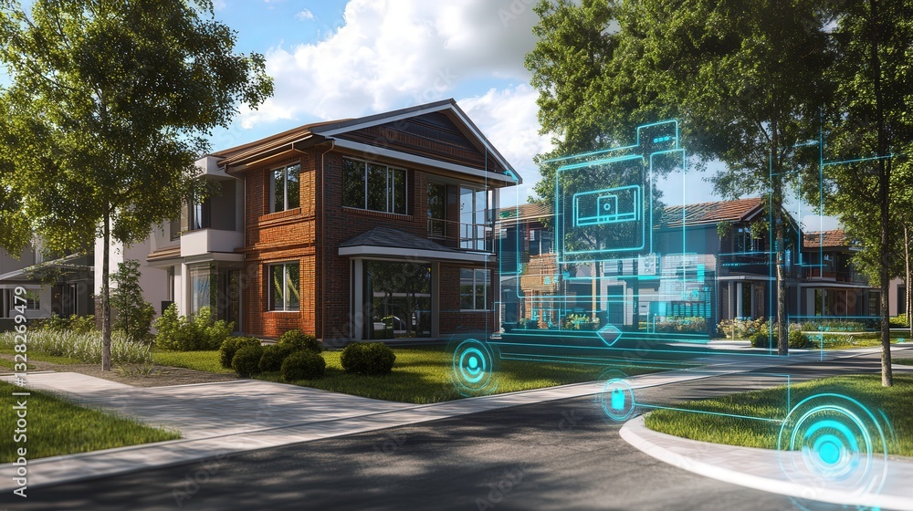 Poster smart home security system prototype with facial recognition and voice-activated controls for user a