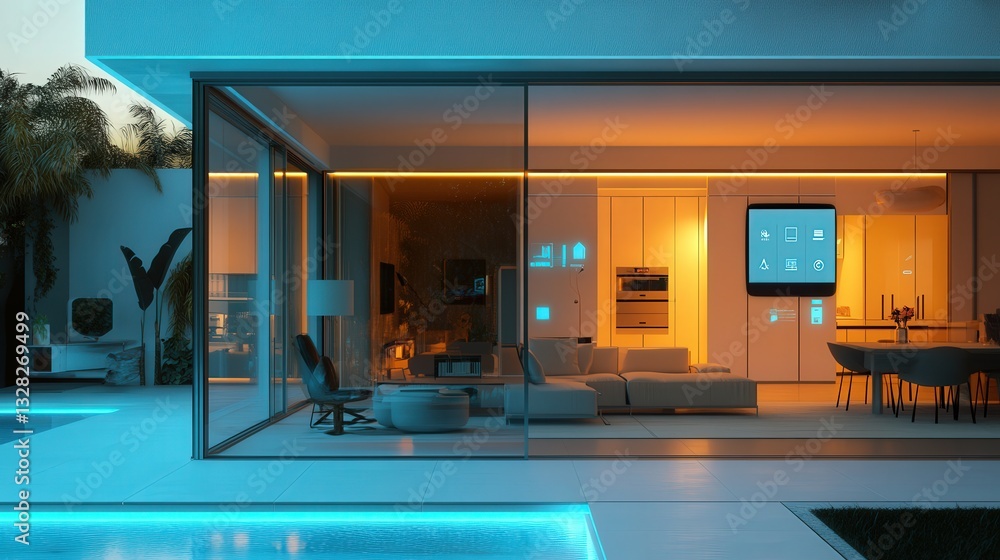 Poster smart home security system prototype with facial recognition and voice-activated controls for user a
