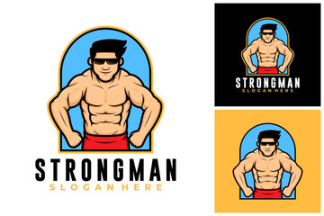 Strongman Fitness Musscle Design Logo