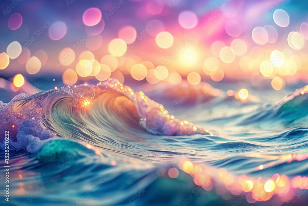 Poster pastel wave abstract background: soft bokeh gradient texture