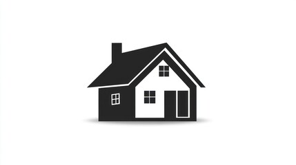 Simple house icon, graphic illustration, for use in design projects