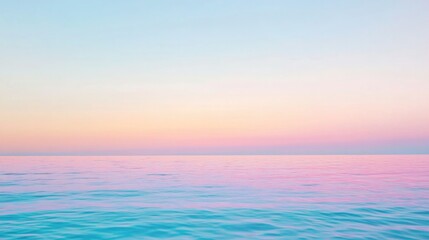 Obraz premium soft pastel waves gently ripple across tranquil sea blending into distant horizon line to evoke sense of serenity and