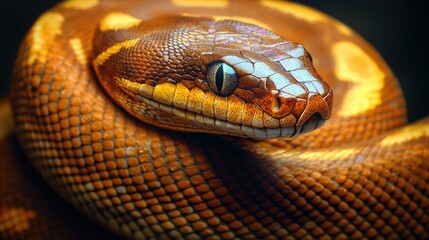 Fototapeta premium Majestic snake captured in natural habitat showcasing its beautiful patterns and vibrant colors