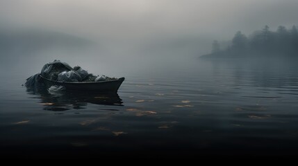 morning black trash bag