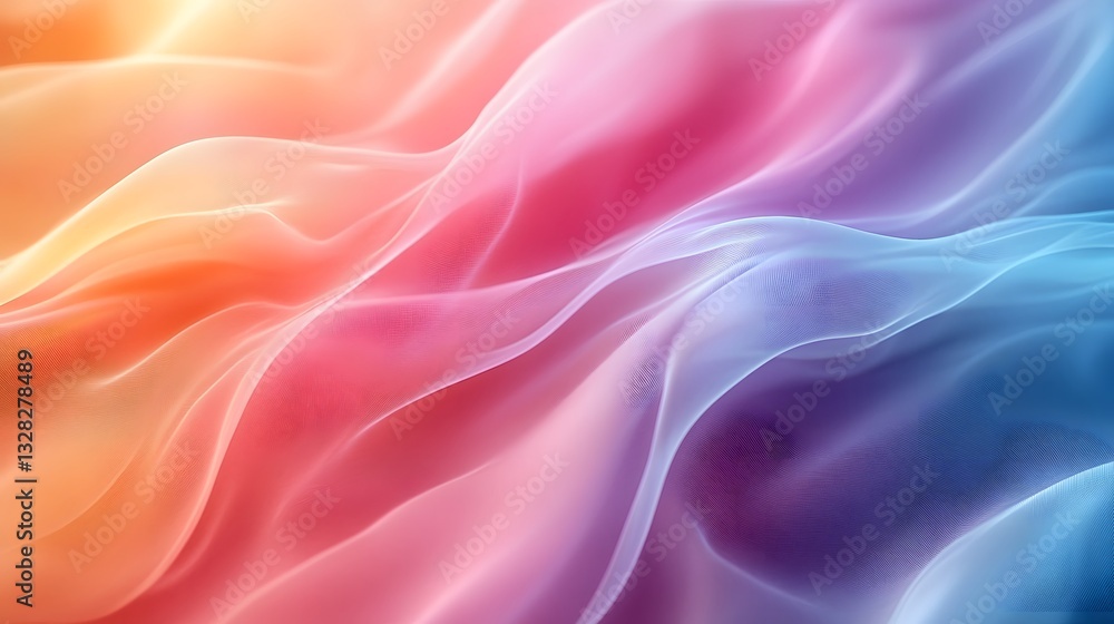 Aufkleber soft and flowing layers of colorful translucent abstract fabrics