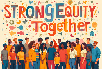 Obraz premium Diversity, Equity, and Inclusion – Celebrating Unity and Belonging. stronger together.