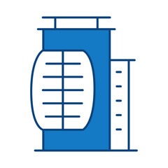 Buildings Line Editable Stroke Icon. Real Estate, House, Home, Apartment, Condominium, Hotel, Mall, City, Cityscape, Town, Downtown, Museum, Architecture Buildings Icons Vector Illustration