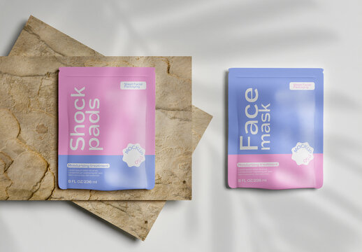 Ziplock Sheet Mask Bag Mockup
