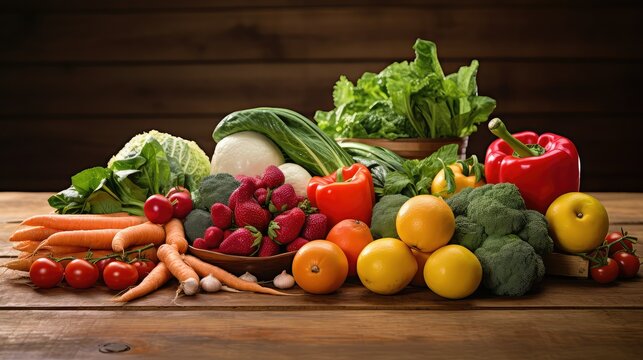 veges healthy food on table