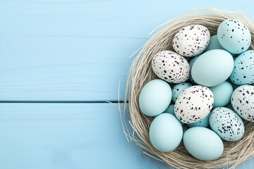 easter eggs in a basket