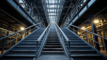 warehouse metal staircase