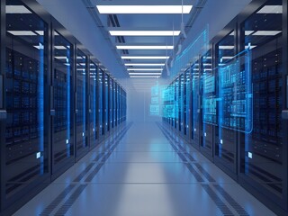 Modern Server Room Filled with Advanced Technology