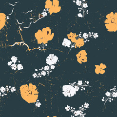 flowers on dark blue background