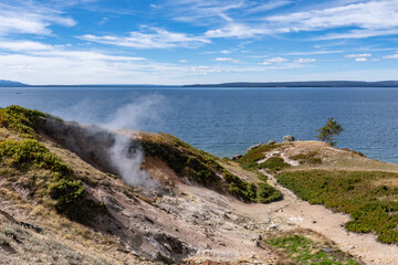 Steamboat Point, Yellowstone National Park, Wyoming. Yellowstone Lake
