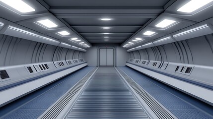 Obraz premium Futuristic spaceship corridor interior.