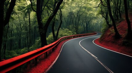 Obraz premium contrast red road