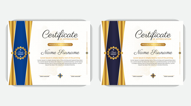 Creative and modern background elegant award certificate, elegant certificate of appreciation template, certificate of recognition, Award design template
