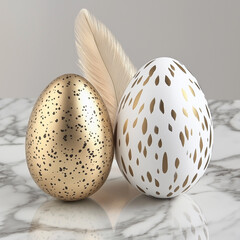easter eggs on white background