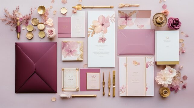 glamorous pink and gold invite