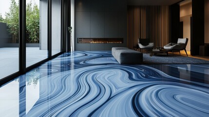 Bright and Airy Living Room with Expansive Glass Window and Cozy Decor