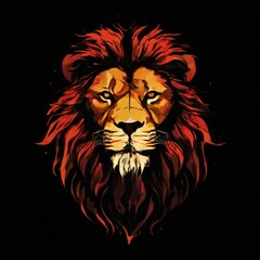 Obraz premium an AI Image Generator, Majestic Lion Illustration Against