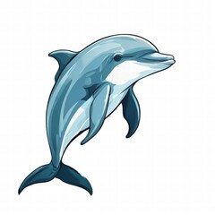 Fototapeta premium an AI Image Generator, Bright Illustration of a Dolphin Jumping