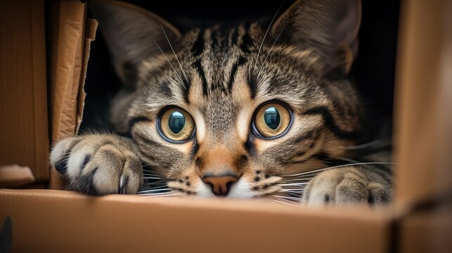 tbby cat in a box
