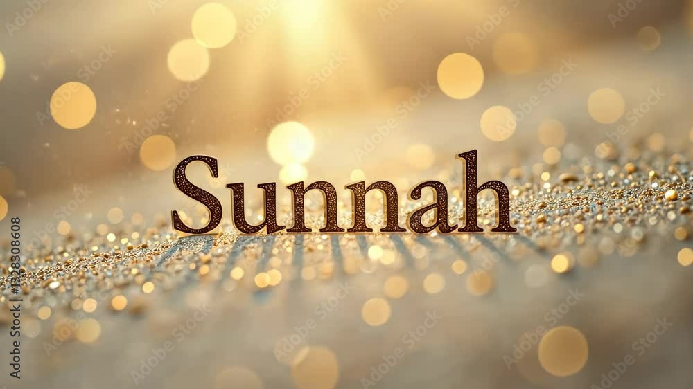 Poster the word sunnah is written in black letters on a white background. the letters are outlined in black