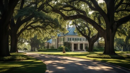 Obraz premium oak house with trees