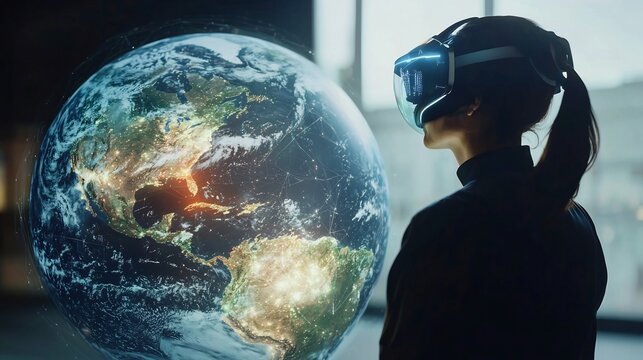 Futuristic digital twin of Earth allowing users to track climate change and predict future events