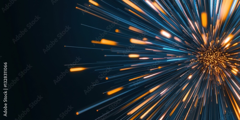 Poster a dynamic burst of light and color radiates outward, creating a sense of movement and energy against
