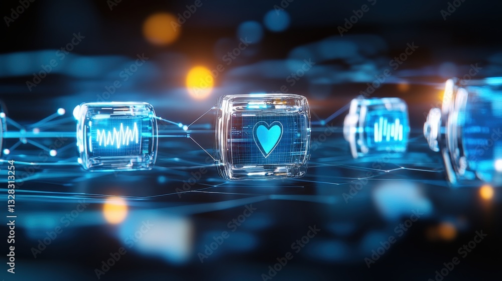 Poster digital heartbeat exploring the intersection of technology and emotions in a virtual environment