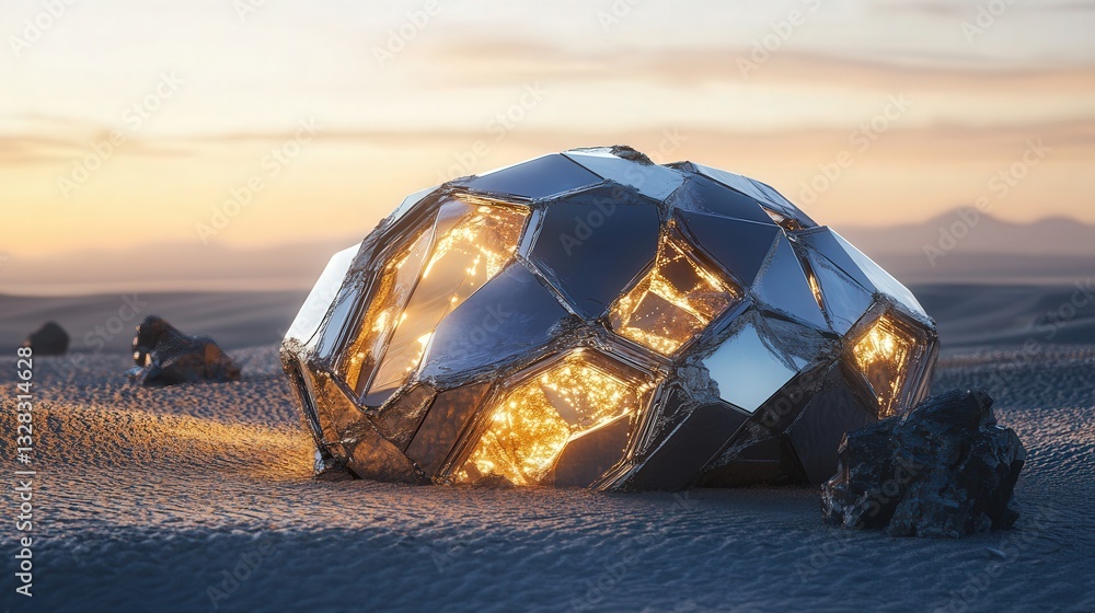 Poster futuristic power source based on a self-replenishing mineral.
