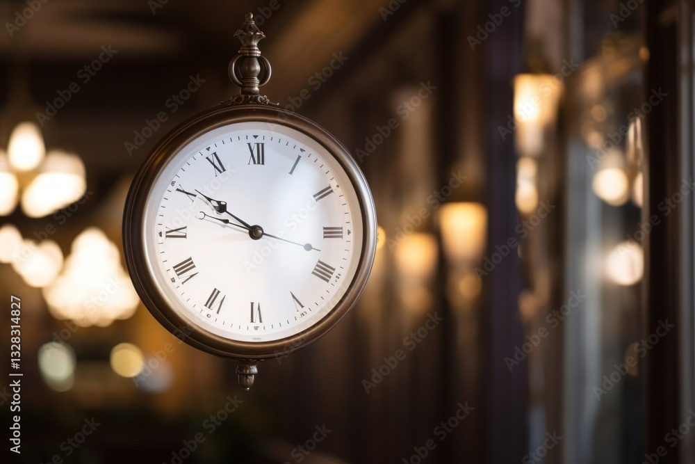 Poster white clock mockups analog clock.